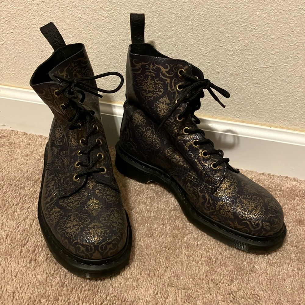 Dr. Martens Pascal purple and gold boots